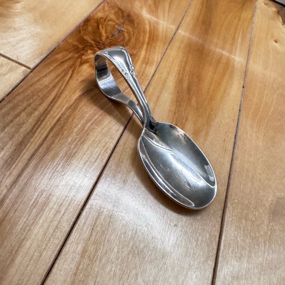 Sterling Silver Bent Handle Baby Spoon Oneida Community